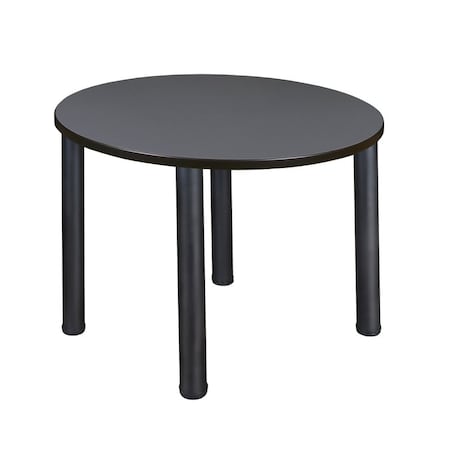 Kee Round Tables > Breakroom Tables > Kee Square & Round Tables, Wood, Metal Top, Grey TB42RNDGYBPBK